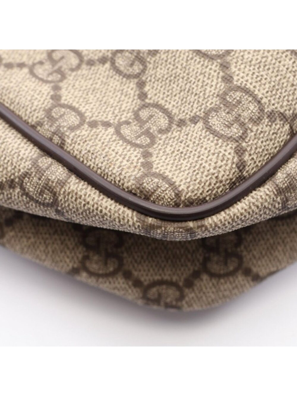 Gucci Shoulder Bag GG Supreme Beige Dark Brown Canvas Leather - Picture 7 of 9